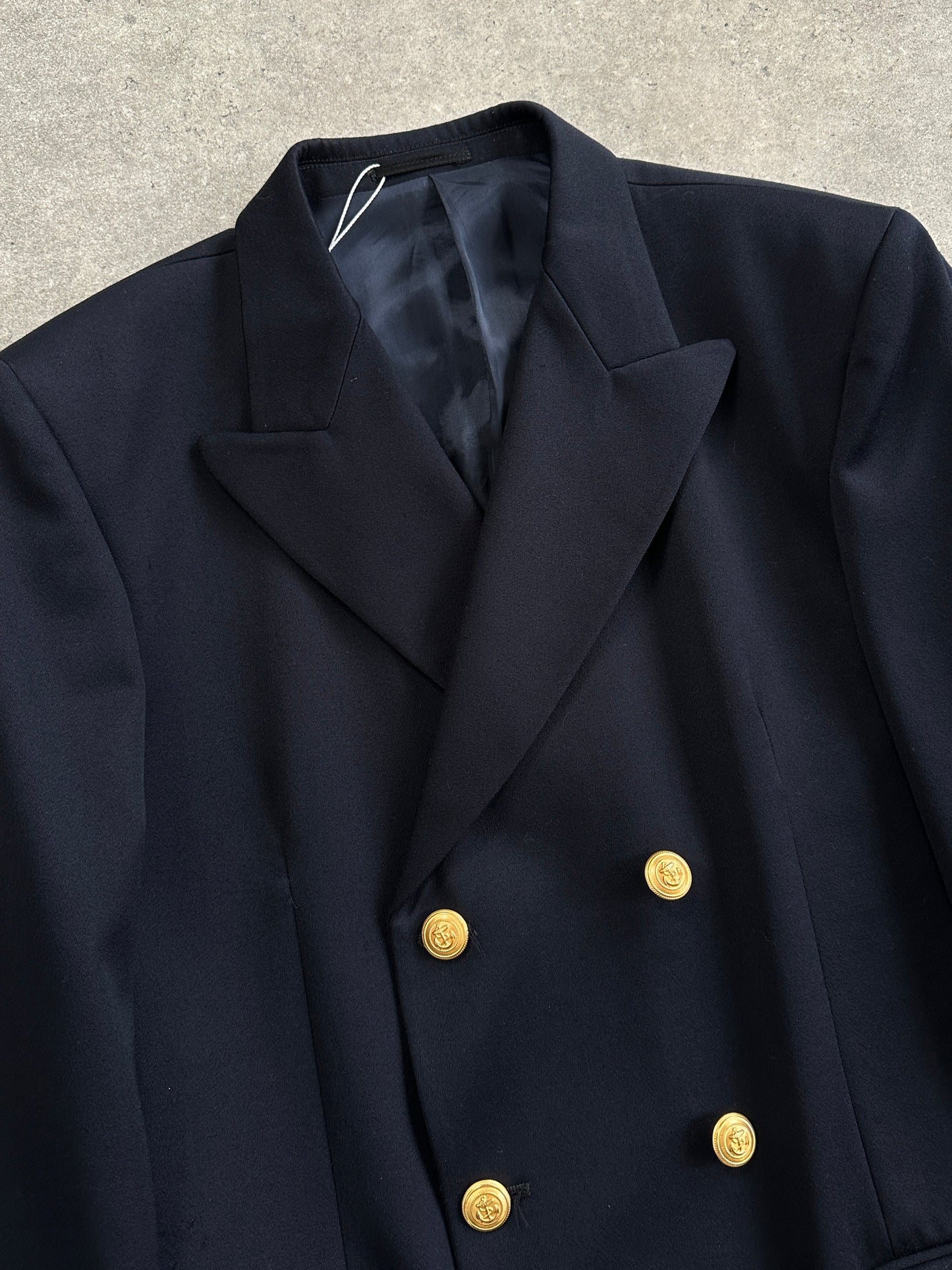 Vintage Bespoke Button Wool Double Breasted Blazer - 42L/L