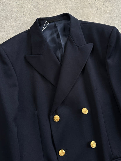 Vintage Bespoke Button Wool Double Breasted Blazer - 42L/L