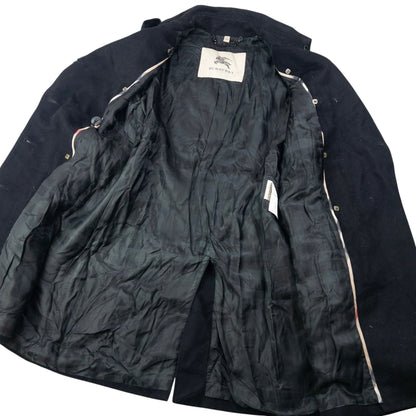 Vintage 2000s Burberry Belt Waist Wool Trench Jacket Womens Size S | Small, Black