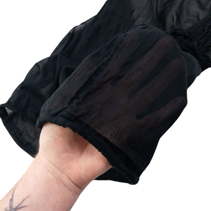 Vintage 2000s Prada Sport Sheer Flower Button Up Top Womens Size M | Medium, Black