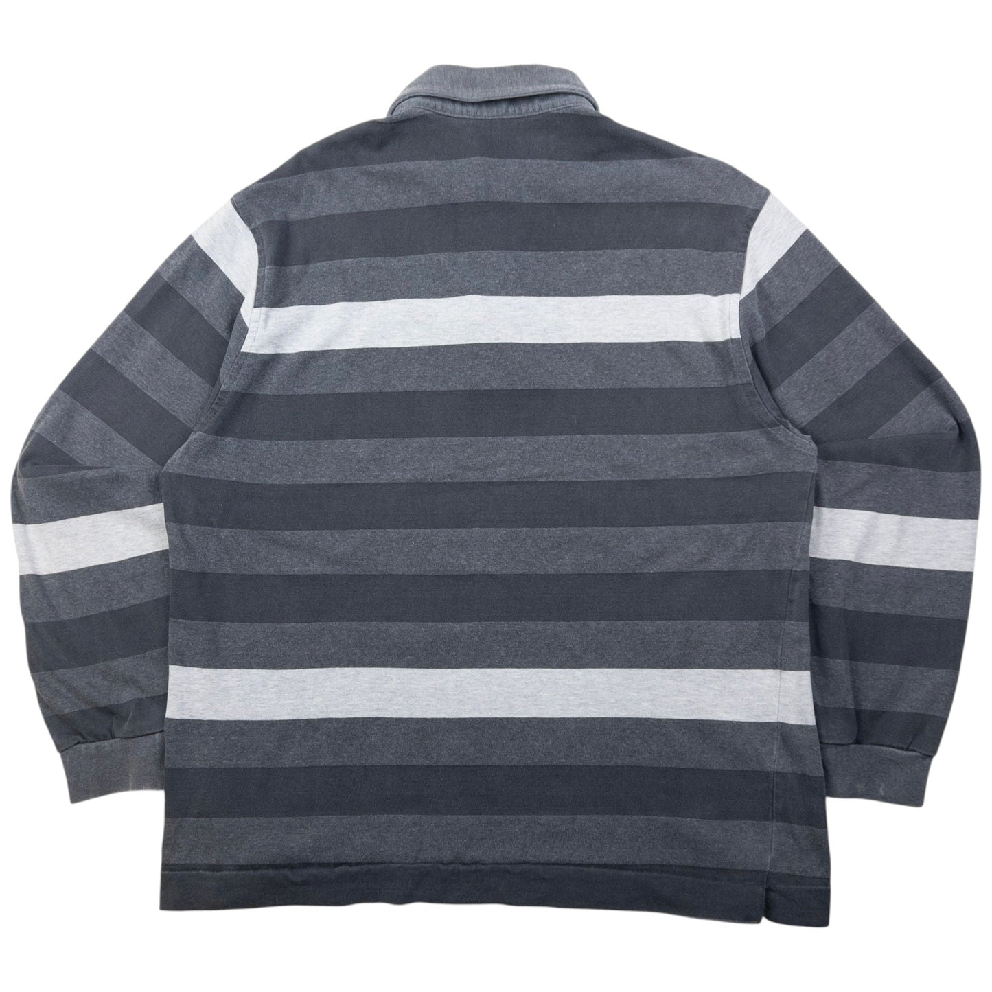 Vintage Burberry Striped Long Sleeve Polo Shirt Size M