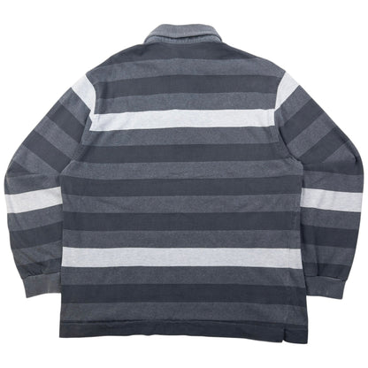 Vintage Burberry Striped Long Sleeve Polo Shirt Size M