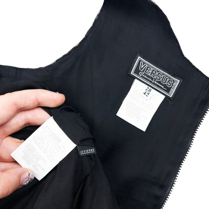 Vintage 2000s Gianni Versace Versus Sparkle Vest Top Womens Size M | Medium, Black