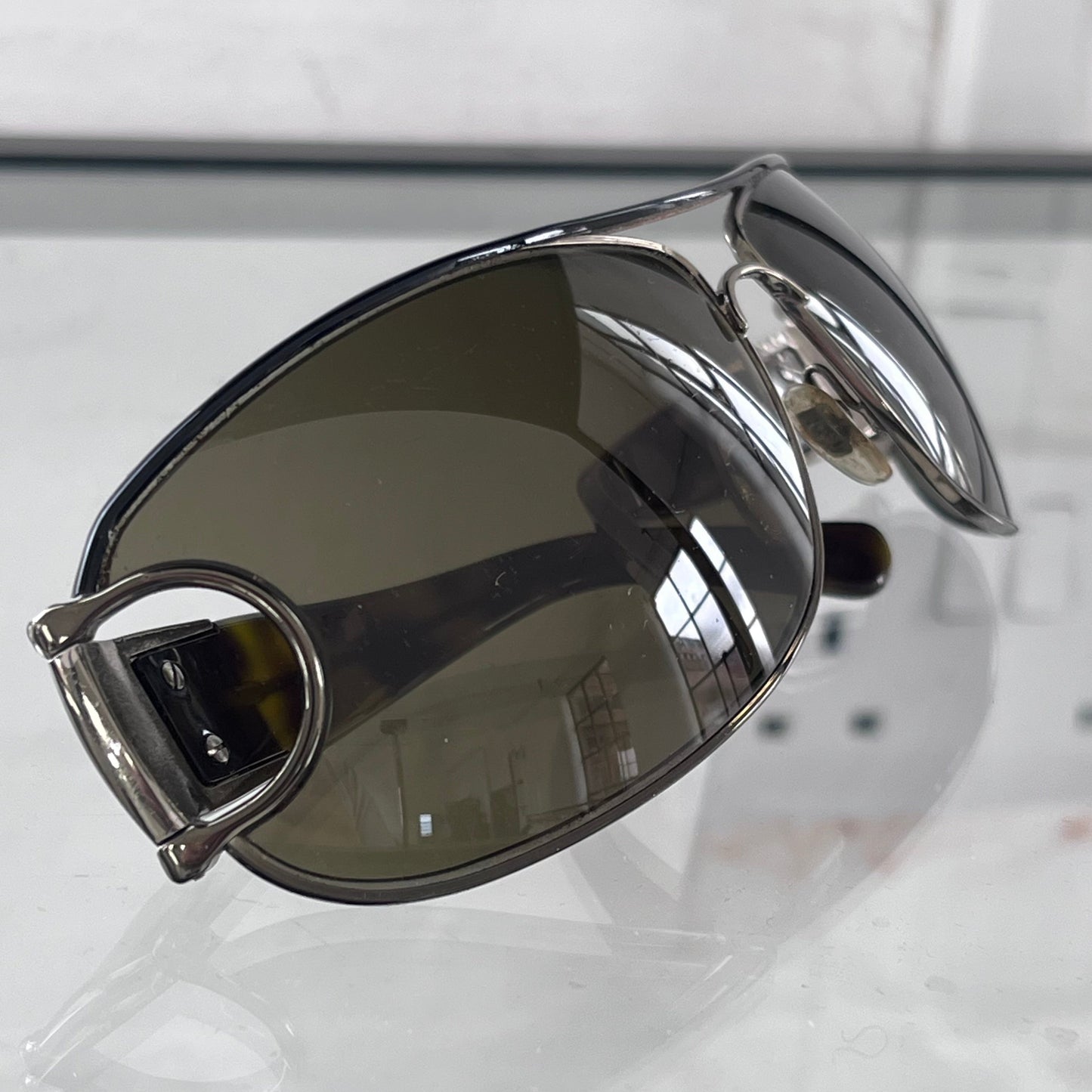 2000s gucci by tom ford silver horsebit sunglasses | O/S, Silver
