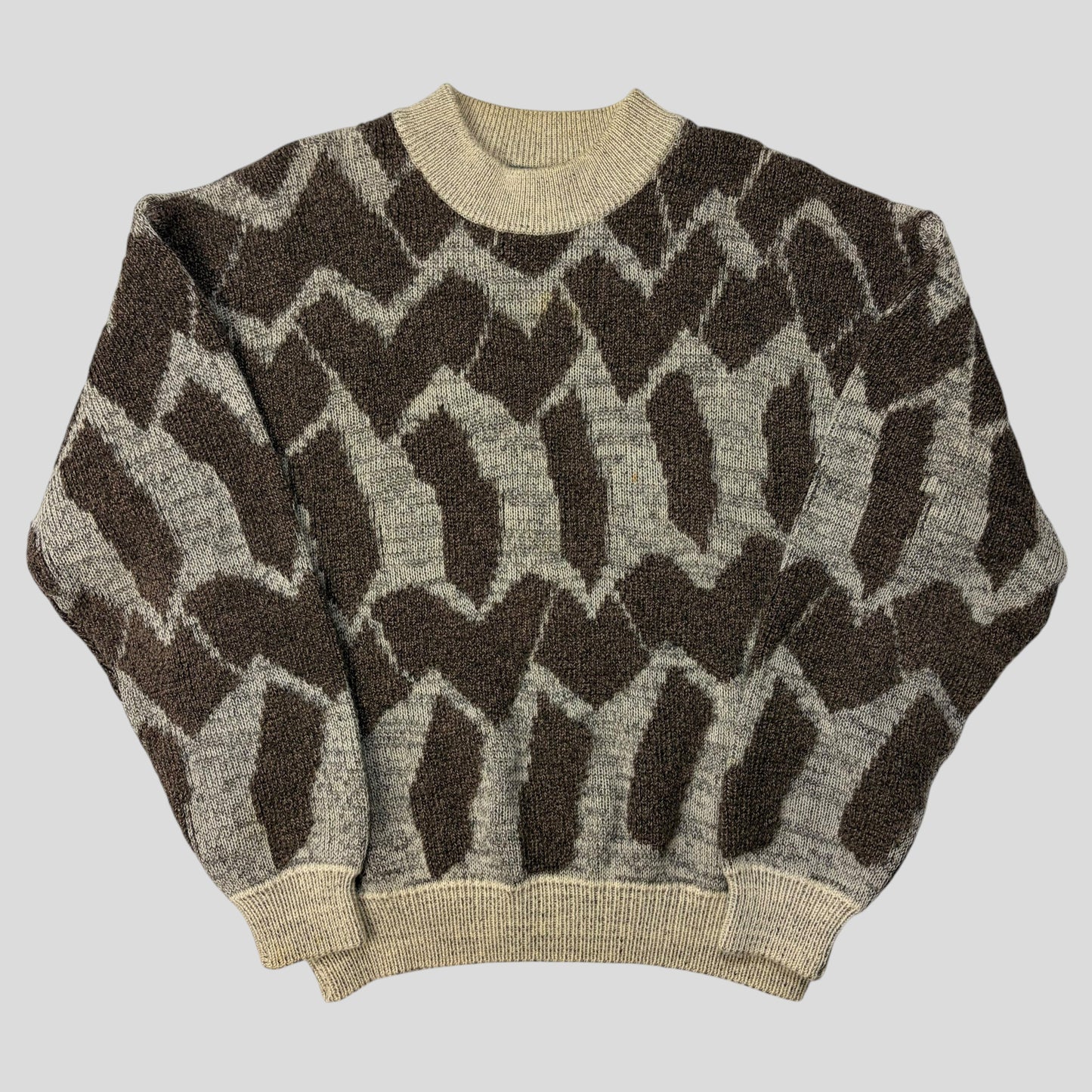 Issey Miyake MEN 1988 Heavy 3D Abstract Knit Jumper - M | Default Title, Brown and Beige