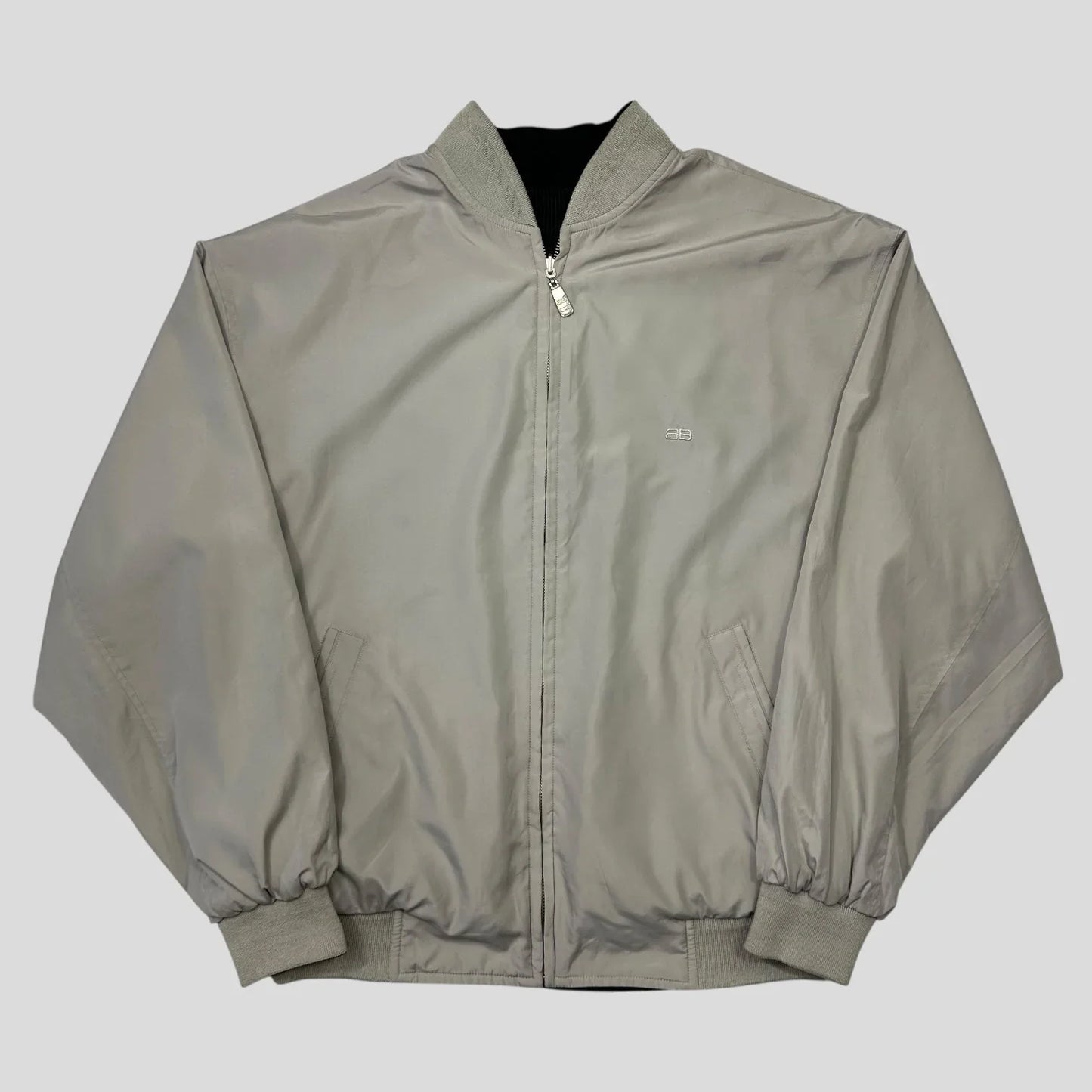 Balenciaga 90’s Grid Check Reversible Logo Bomber Jacket - L