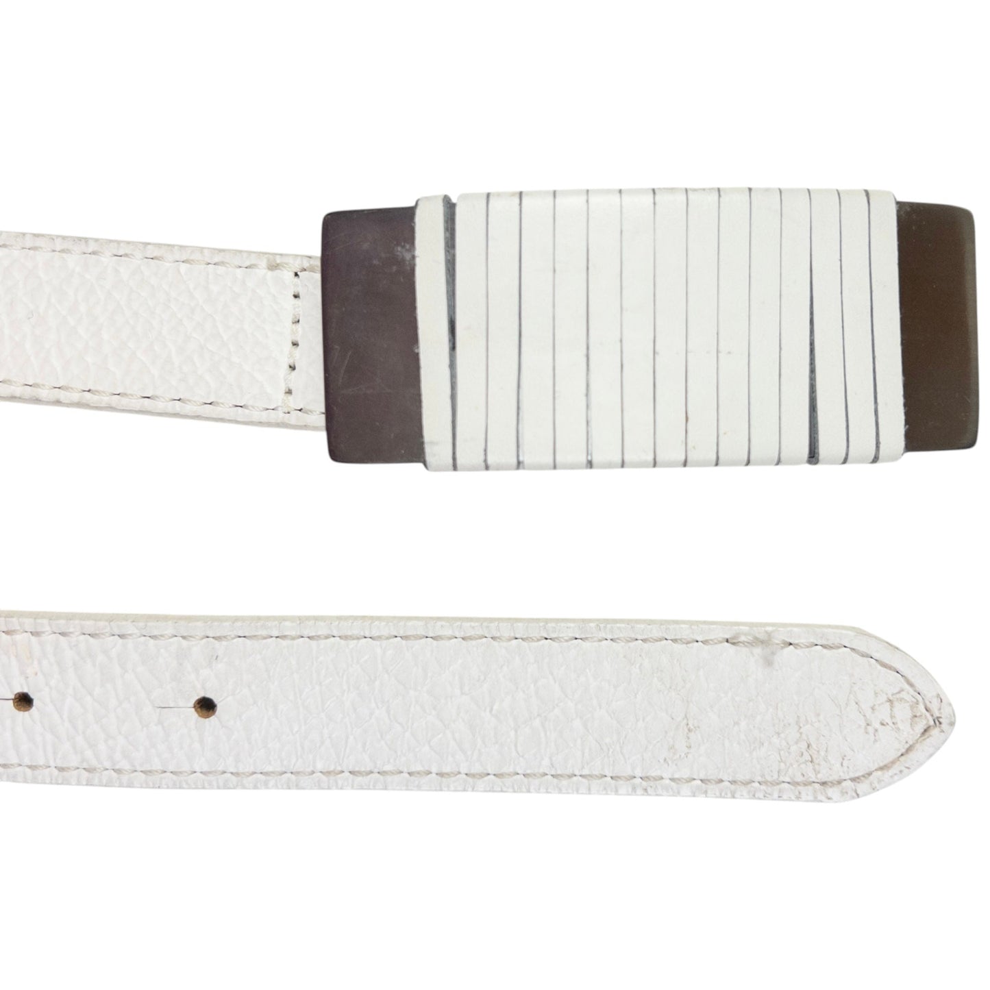 Vintage Armani Jeans Embroidered Leather Belt Size W34