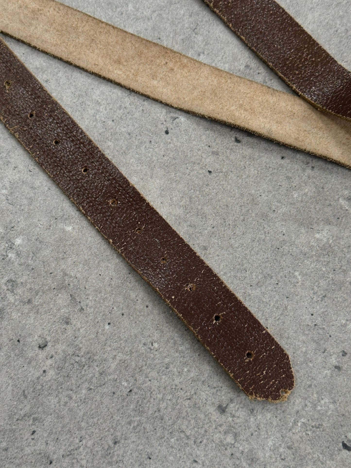 Vintage 1980s Distressed Slim Leather Belt - W31-40
