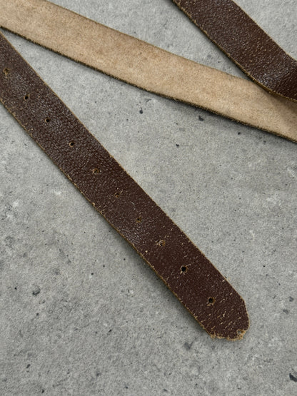 Vintage 1980s Distressed Slim Leather Belt - W31-40