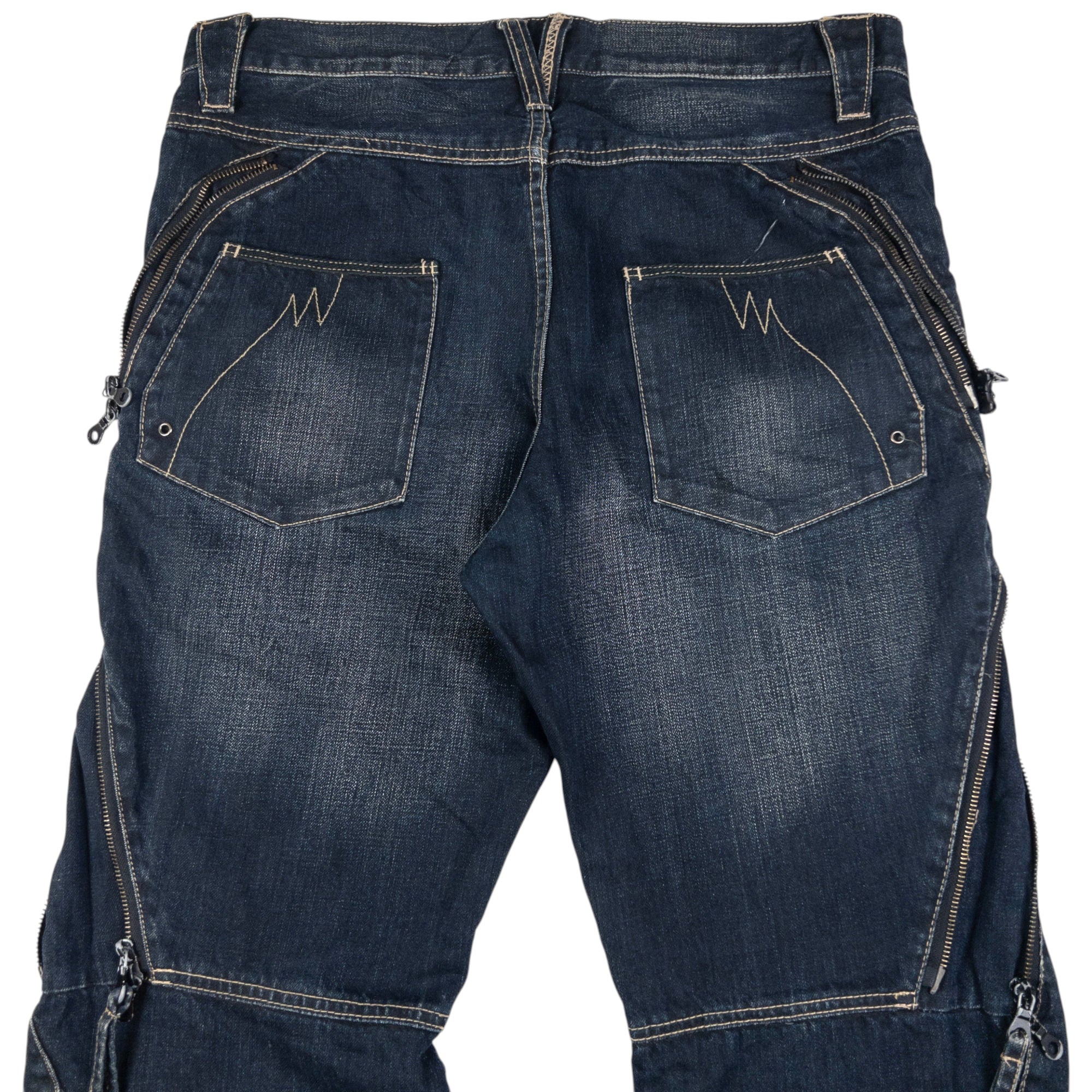 メンズ PPFM multi zip design denim pants