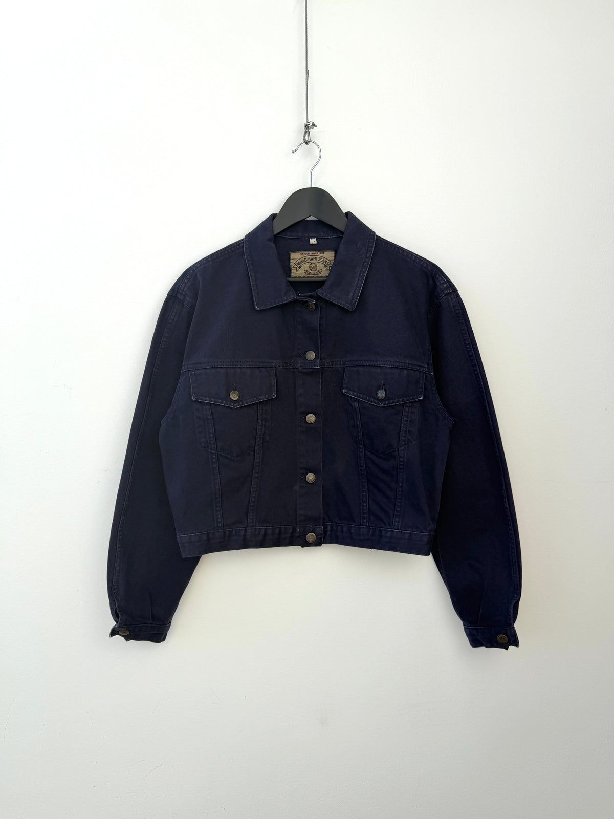 Armani Jeans 90s Denim Trucker Jacket | Large, Navy
