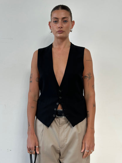 Giorgio Armani Classico Wool Tailored Waistcoat - XS/S