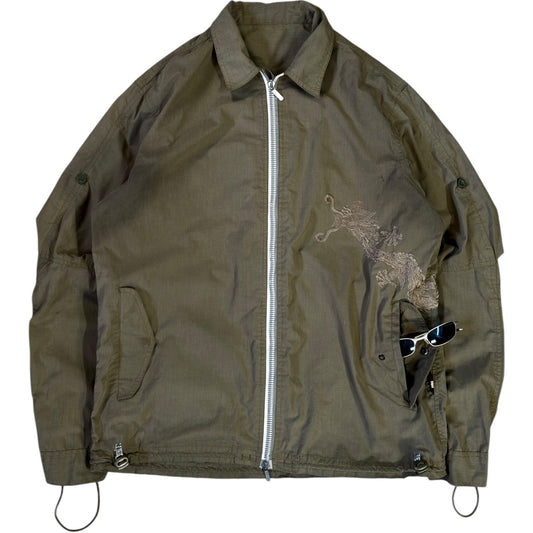 Maharishi 00's Embroidered Dragon Cotton Jacket L | Large, Olive