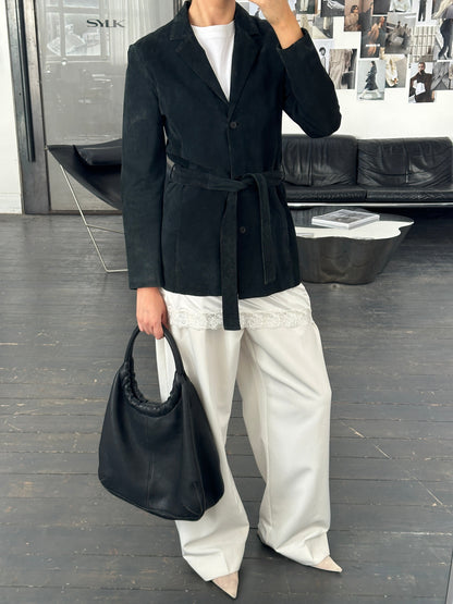 Vintage 1990s Suede Belted Jacket - S/M