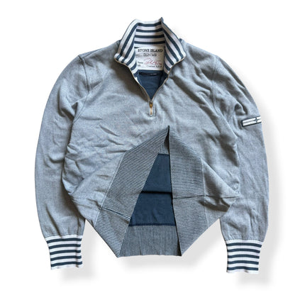 SS2008 Stone Island Denims Striped 1/4 Zip (L) | Large, Multicoloured