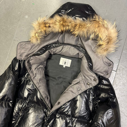 Takeo Kikuchi Puffer Jacket & Gilet With Fur Hood In Black ( M )