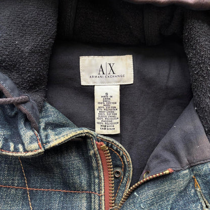ARMANI DENIM PARKA JACKET | O/S, Faded Denim