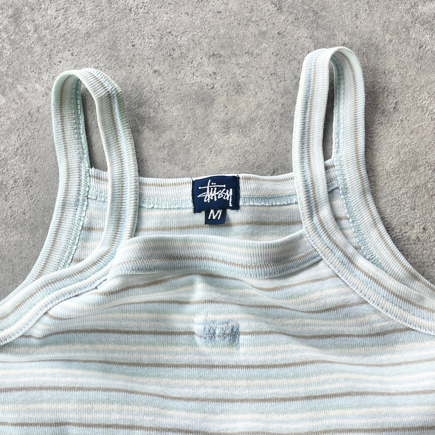 Stussy 2000s striped embroidered mini dress (M)