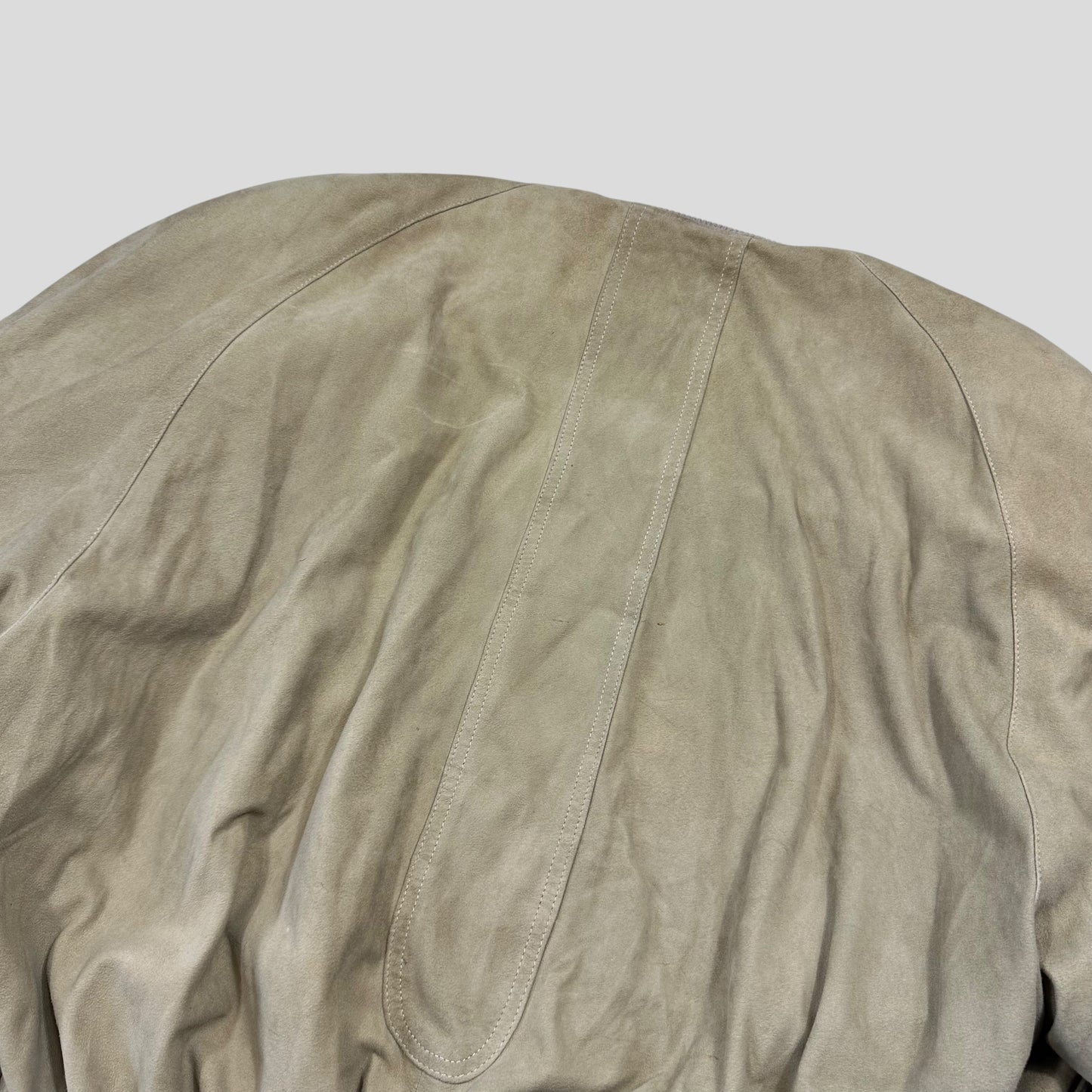 Gucci 1970’s Suede Leather Flannel Lined Flight Jacket - L | Default Title, Beige