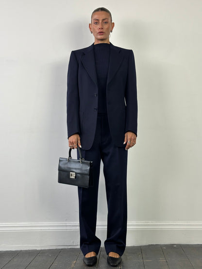 Italian Vintage Circa 90s Pure Wool Single Breasted Blazer - 38R/M