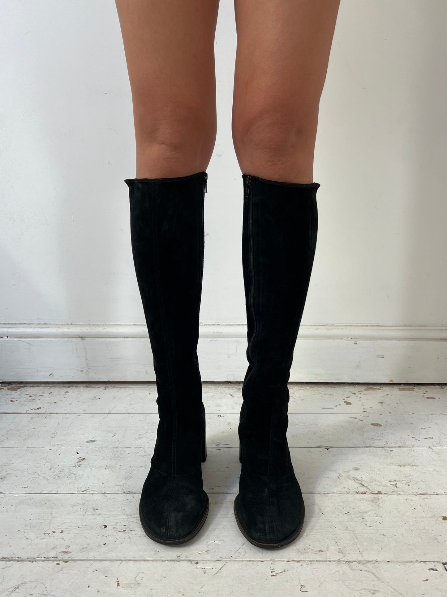 ANN DEMEULEMEESTER SUEDE BOOTS (EU 40) | DEFAULT TITLE, Black