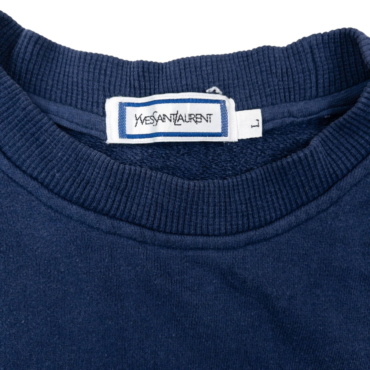 Vintage 80s YSL Yves Saint Laurent Embroidered Sweatshirt Size S | Small, Navy