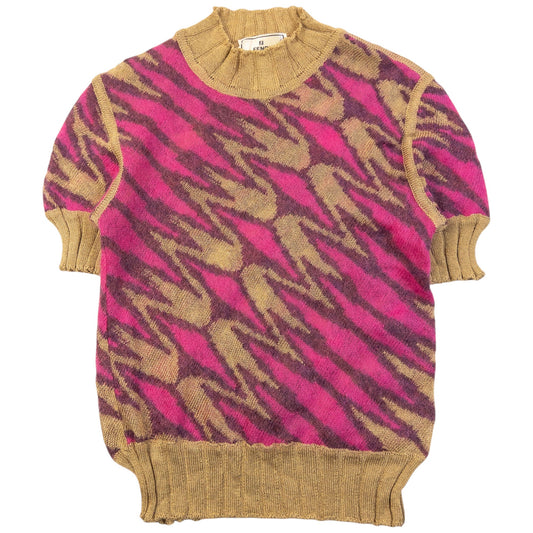 Vintage 90s Fendi Knit Pattern Top Womens Size M | Medium, Gold
