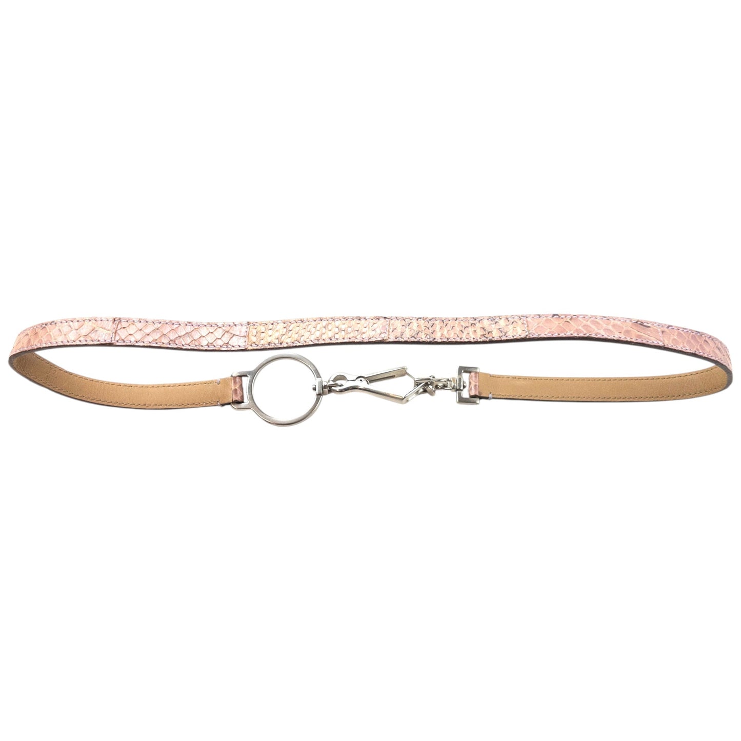 Vintage 2000s Prada Snakskin Leather Belt Womens Size W30 | O/S, Pink
