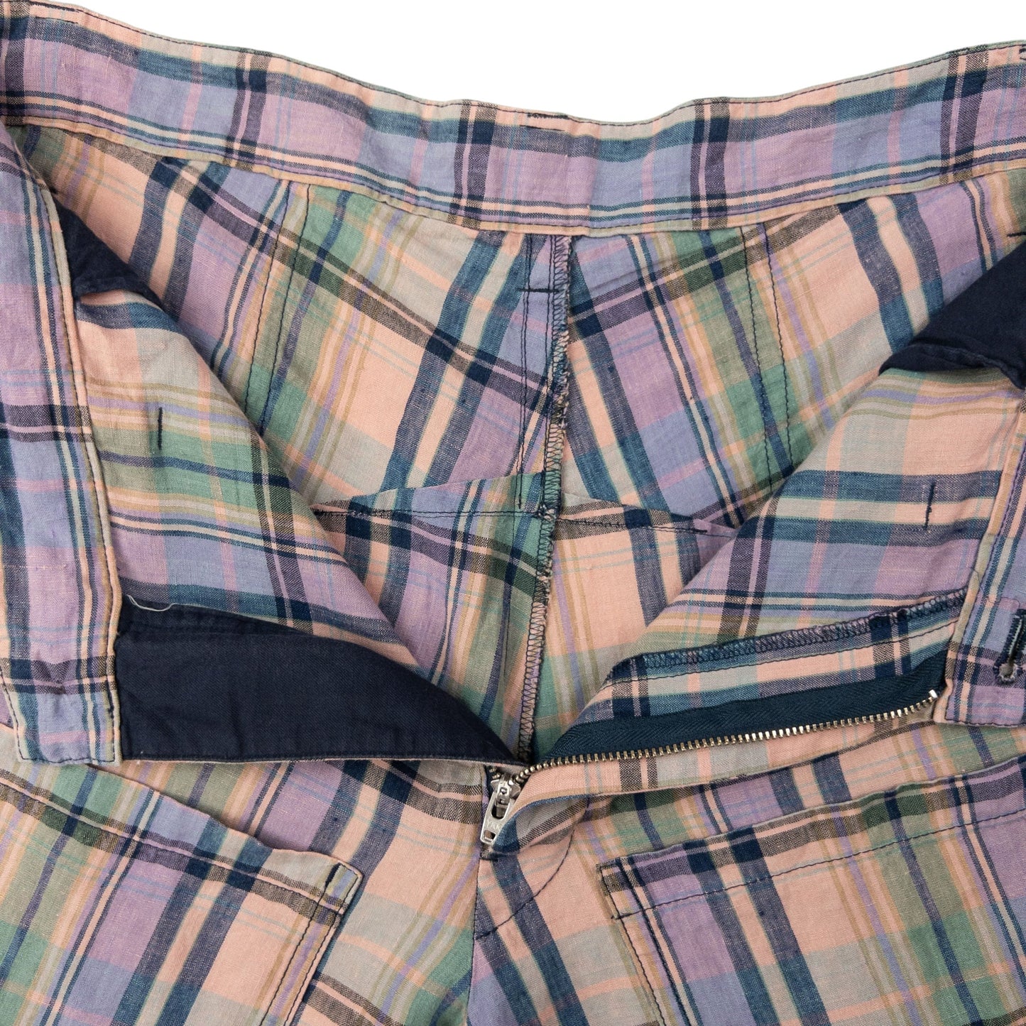 Vintage Yohji Yamamoto Checkered Cropped Linen Trousers Size W33