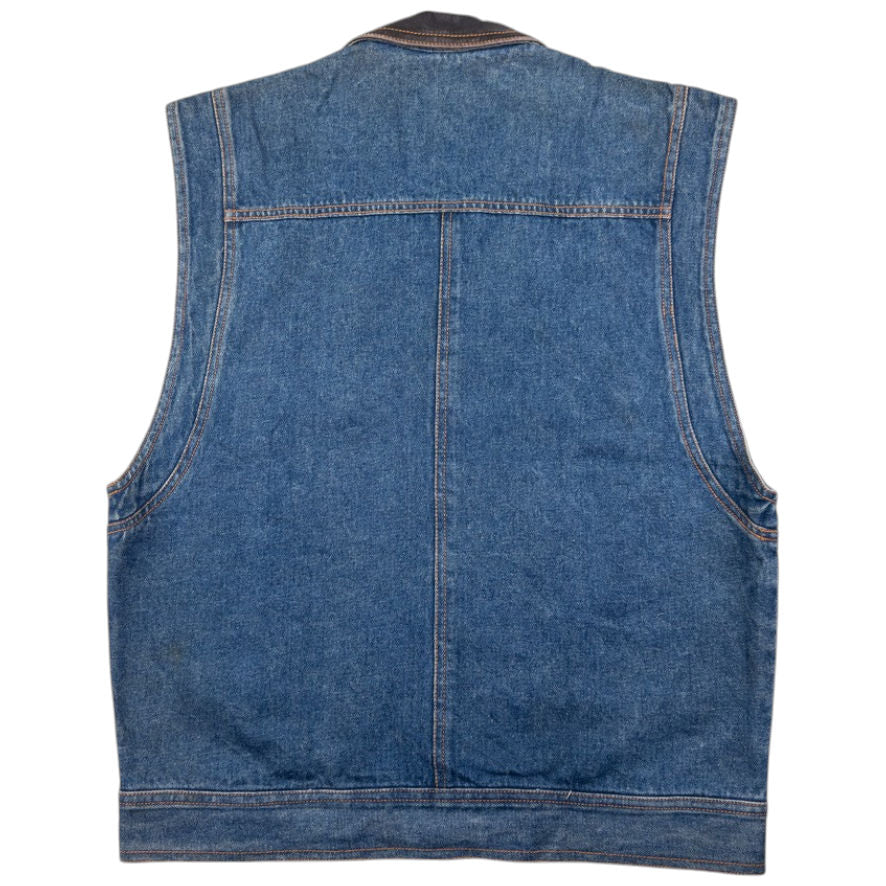 Vintage YSL Yves Saint Laurent Sleeveless Denim Jacket Size S