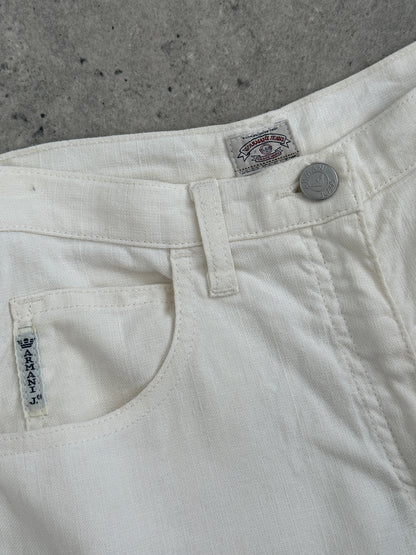 Armani Jeans 1990s Linen Slim Straight Leg Trousers - W26