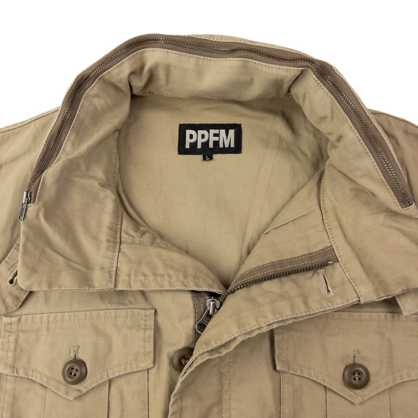 Vintage PPFM Convertible Zip Off Sleeve Military Jacket Size L