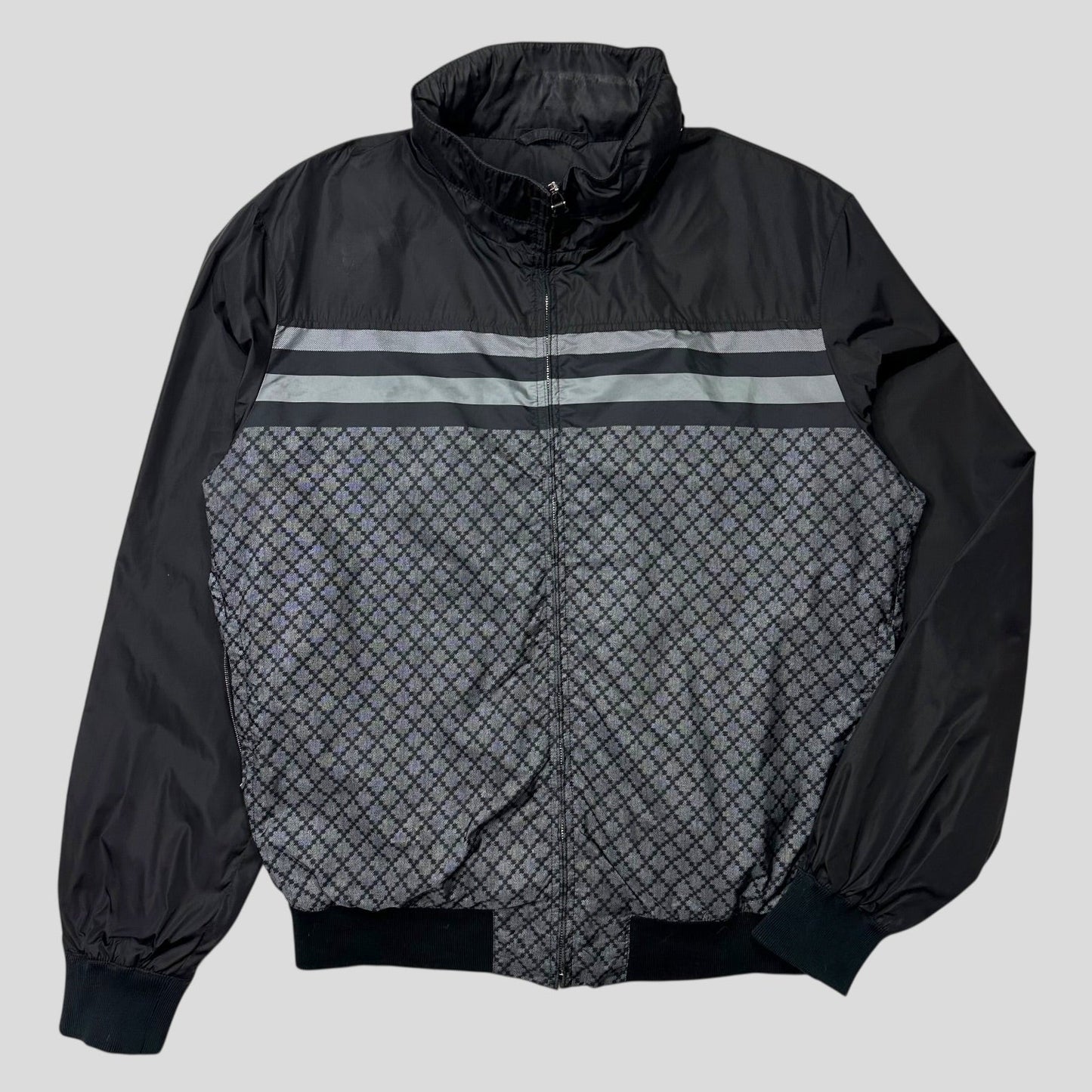 Gucci 2011 Monogram Stripe Panelled Nylon Windbreaker - M