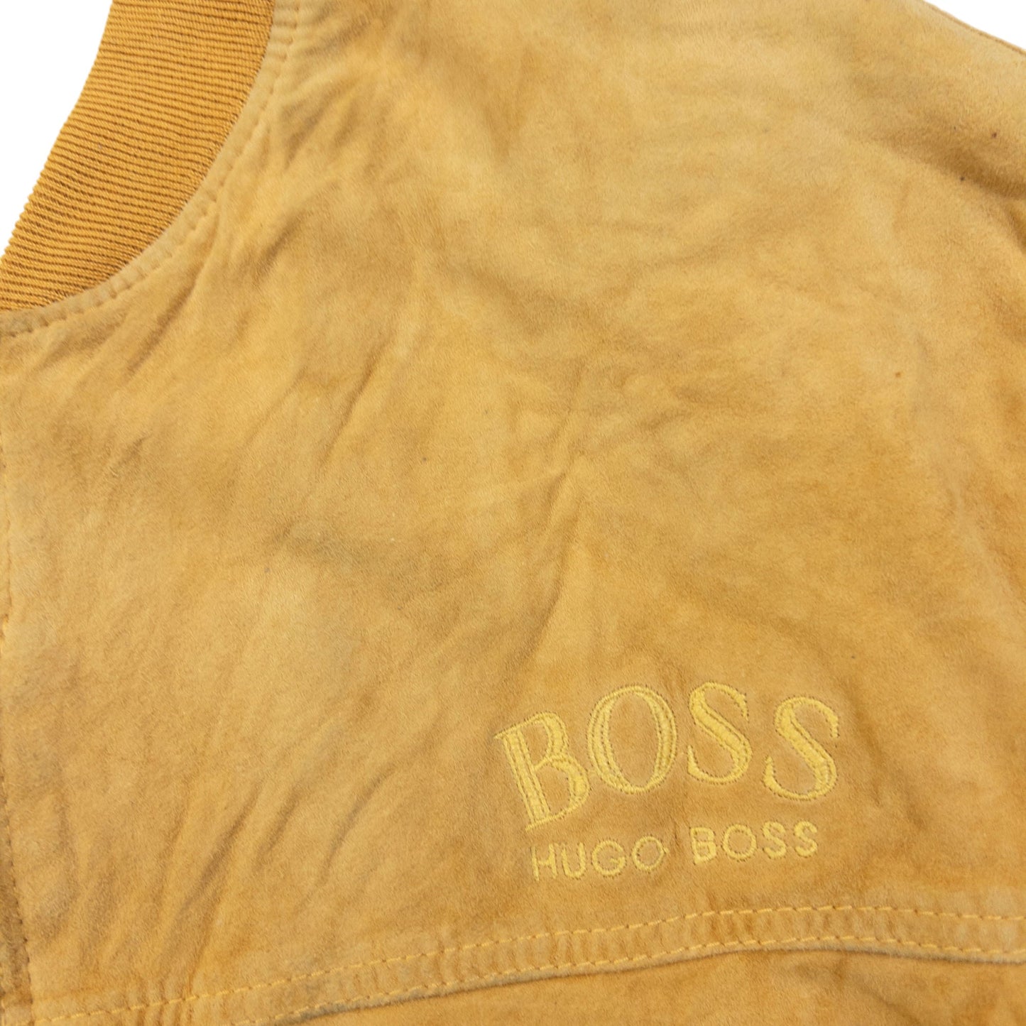 Vintage 90s Hugo Boss Zip Up Suede Bomber Jacket Size L | Large, Multicoloured