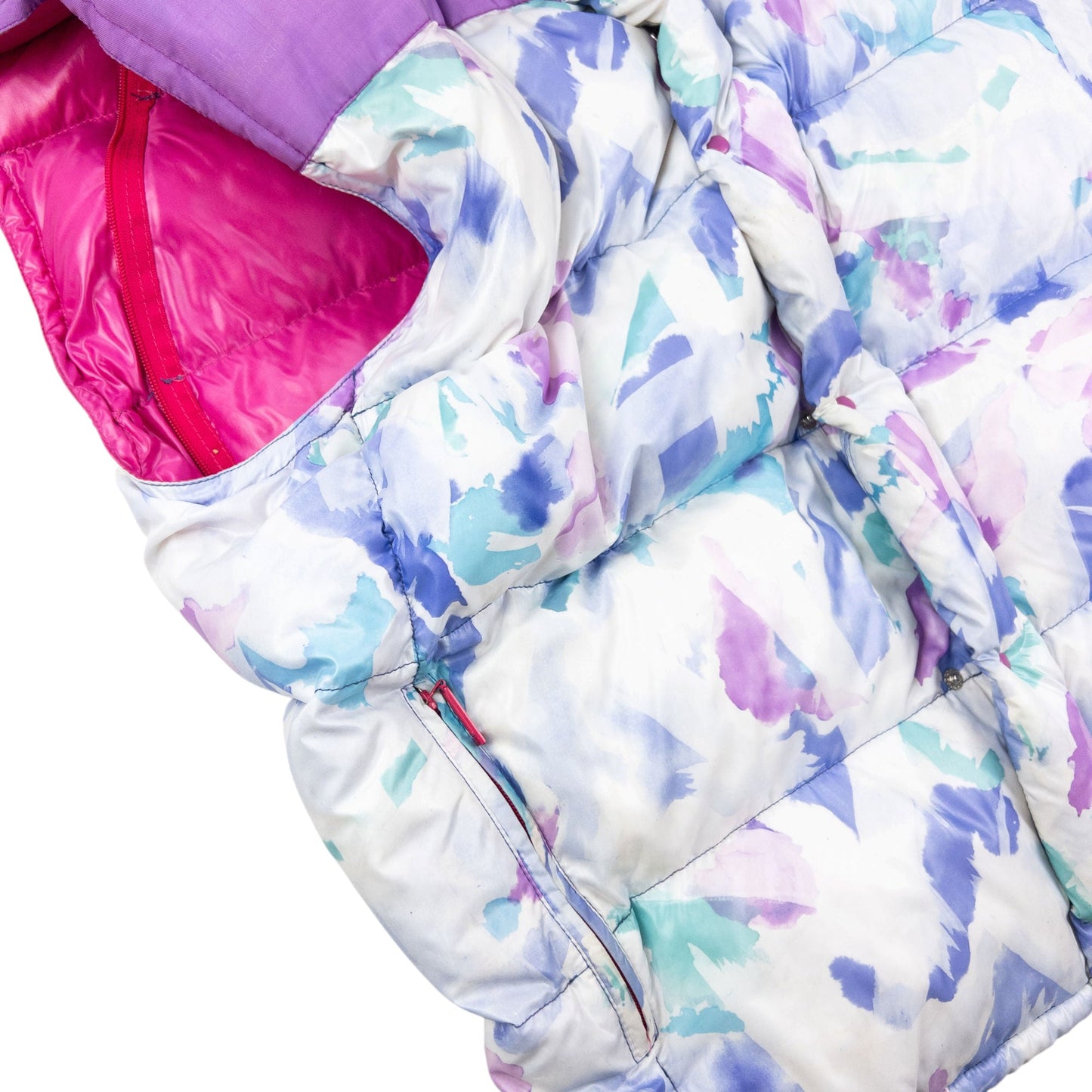 Vintage 80s Moncler Zip Off Sleeve Puffer Jacket Size XL | XL, Purple, Blue, White, Pink