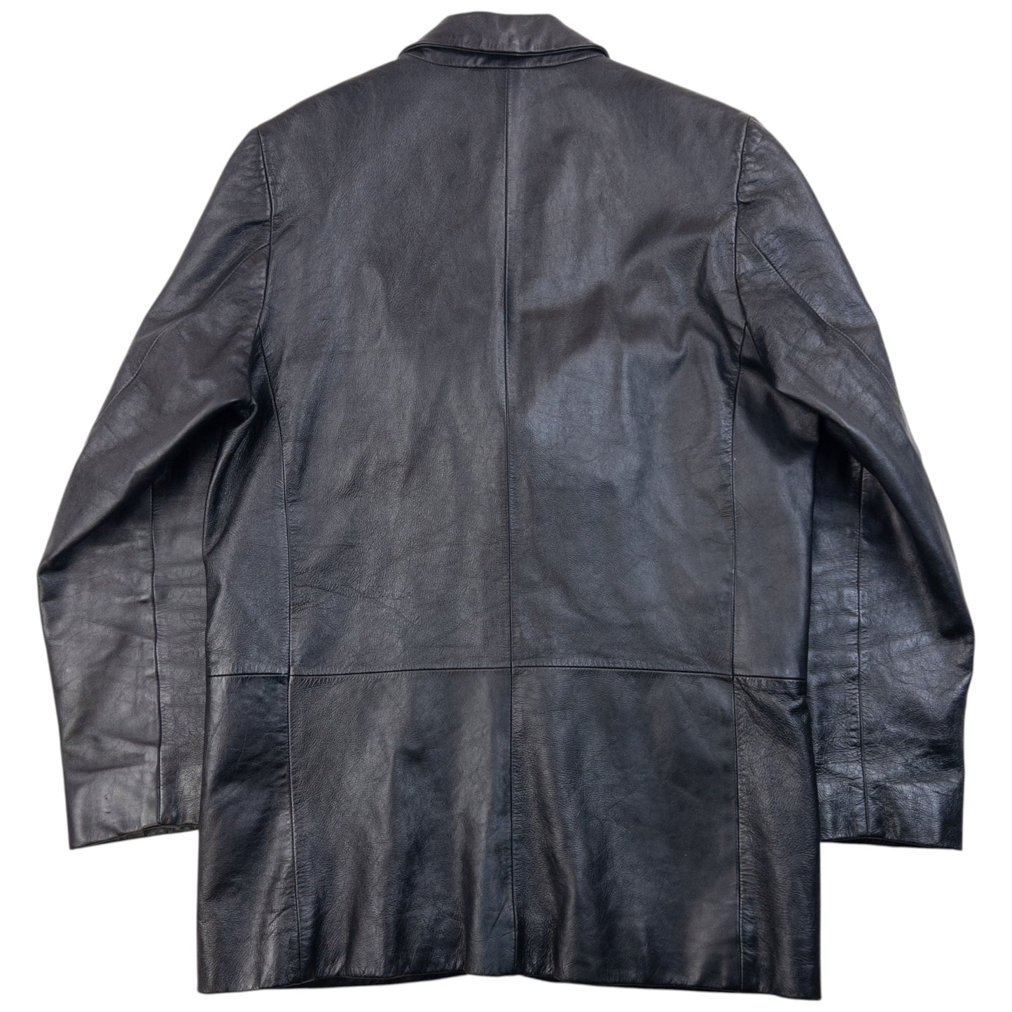 Vintage Hugo Boss Button Up Leather Jacket Size M | Medium, Black