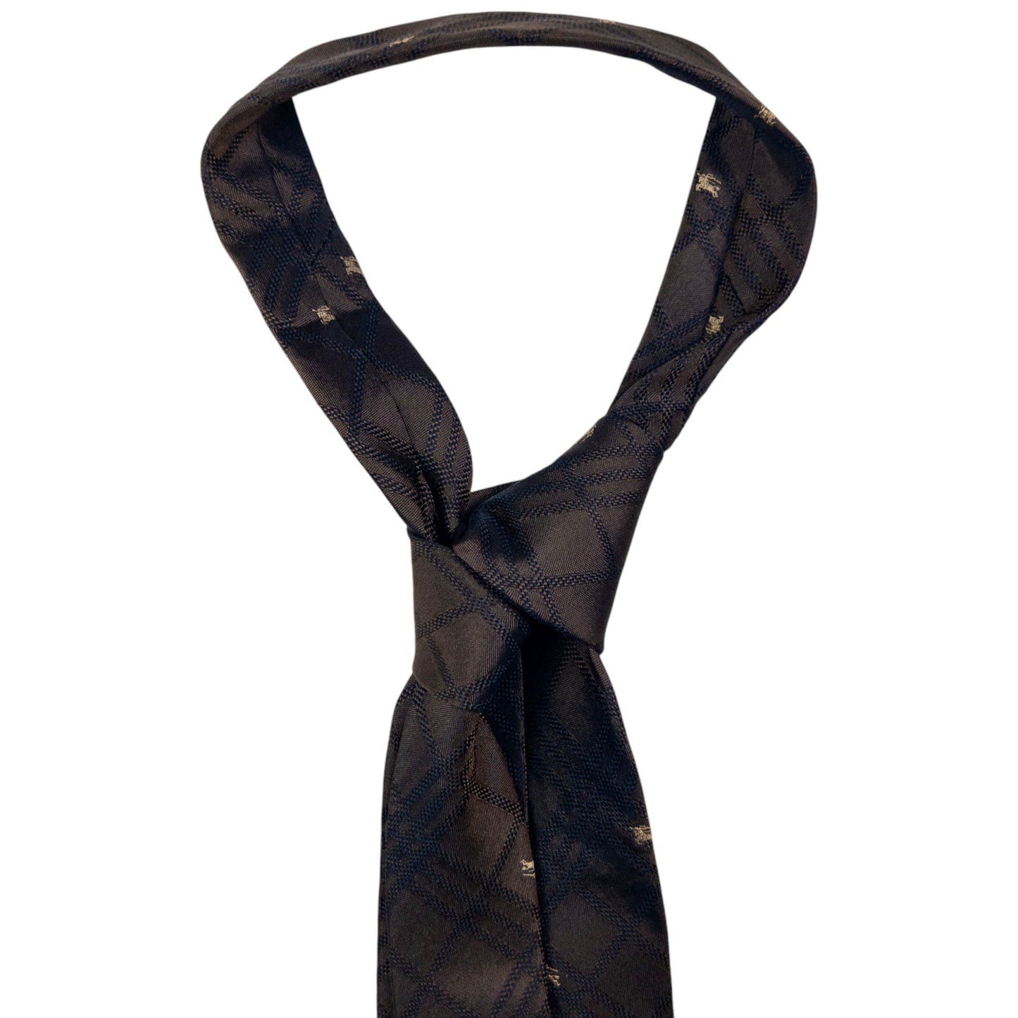 Vintage Burberry Nova Check Monogram Silk Tie