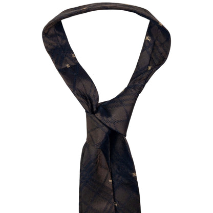 Vintage Burberry Nova Check Monogram Silk Tie