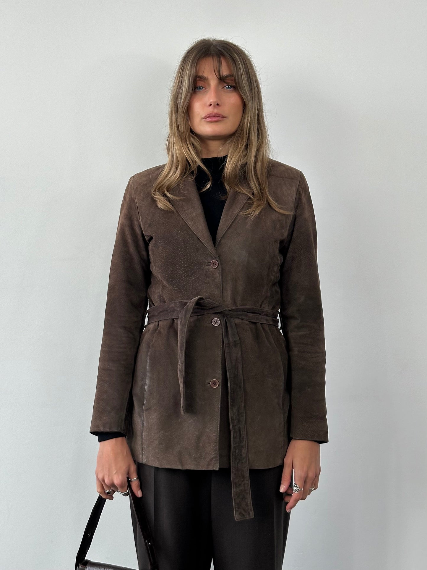 Vintage Suede Belted Jacket - S/M