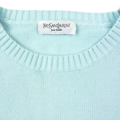 Vintage 2000s YSL Yves Saint Laurent Knit Jumper Size L | Large, Blue