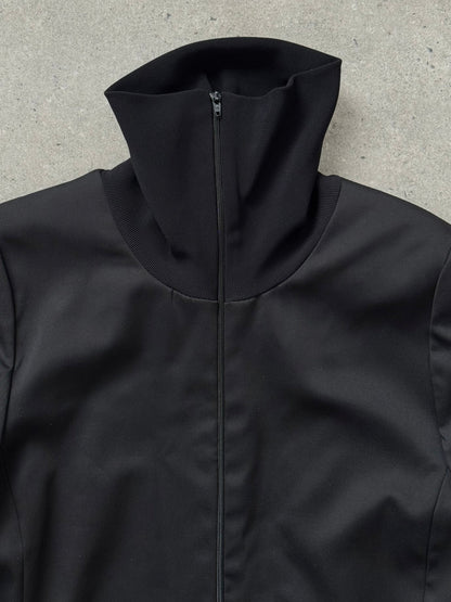 Vintage 1990s Funnel Neck Nylon Belted Trench Coat - M