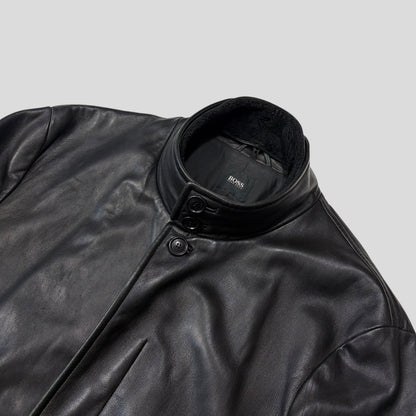 Hugo Boss 90’s Modular 2 in 1 Lambskin Leather Trench Coat - XL | Default Title, Black