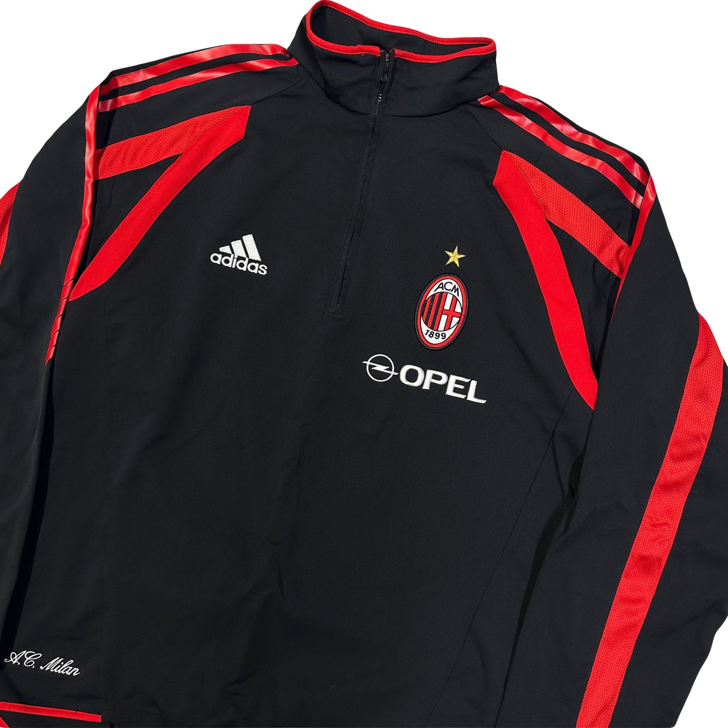 Adidas 2005/06 AC Milan Training Quarterzip Top In Black ( M )