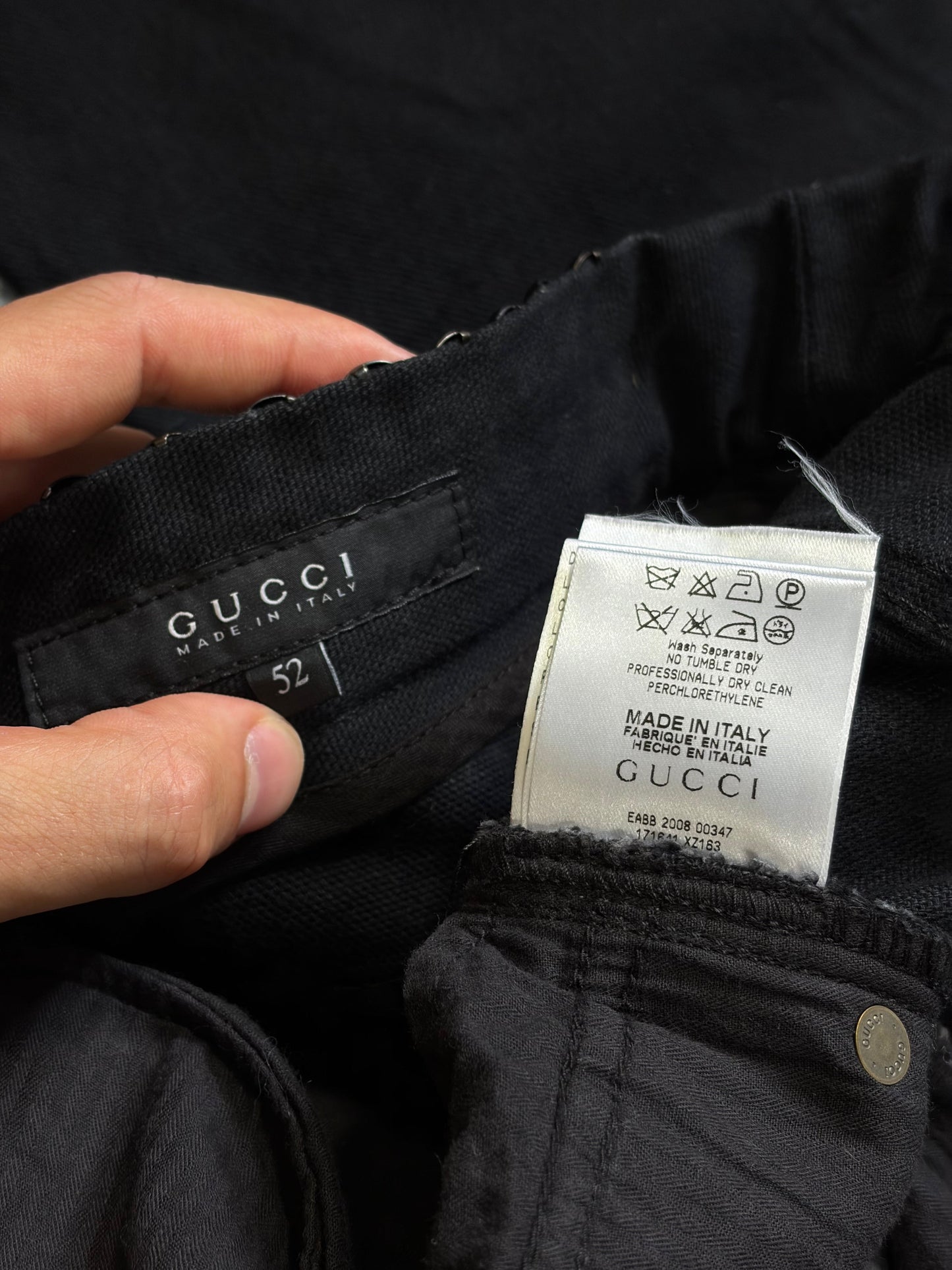 Gucci FW08 Runway Chrome Studded Rock n Roll Jeans - IT52 | O/S, Black