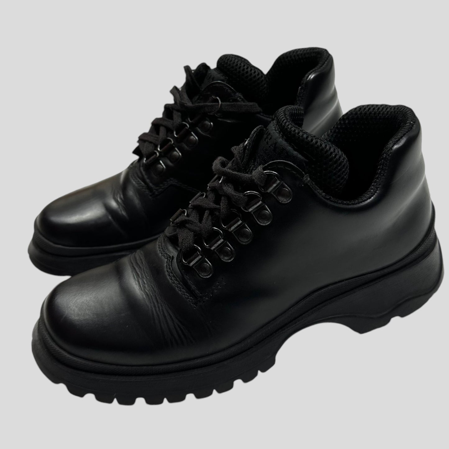 Prada Milano 1999 Vibram Sole Leather Combat Boots - 36.5 (UK4.5/5)