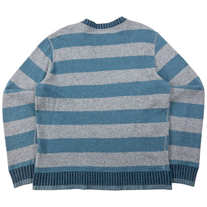 Vintage 2000s Hugo Boss Reversible Striped Wool Jumper Size L