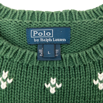 Vintage 90s Polo Ralph Lauren Knitted Skiing Jumper Size S | Small, Green