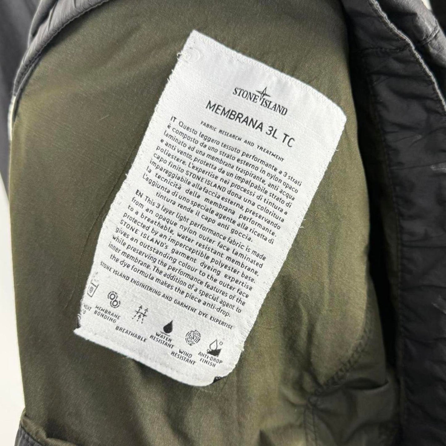 Stone Island Membrana 3L TC Hooded Jacket (L) | Large, Black