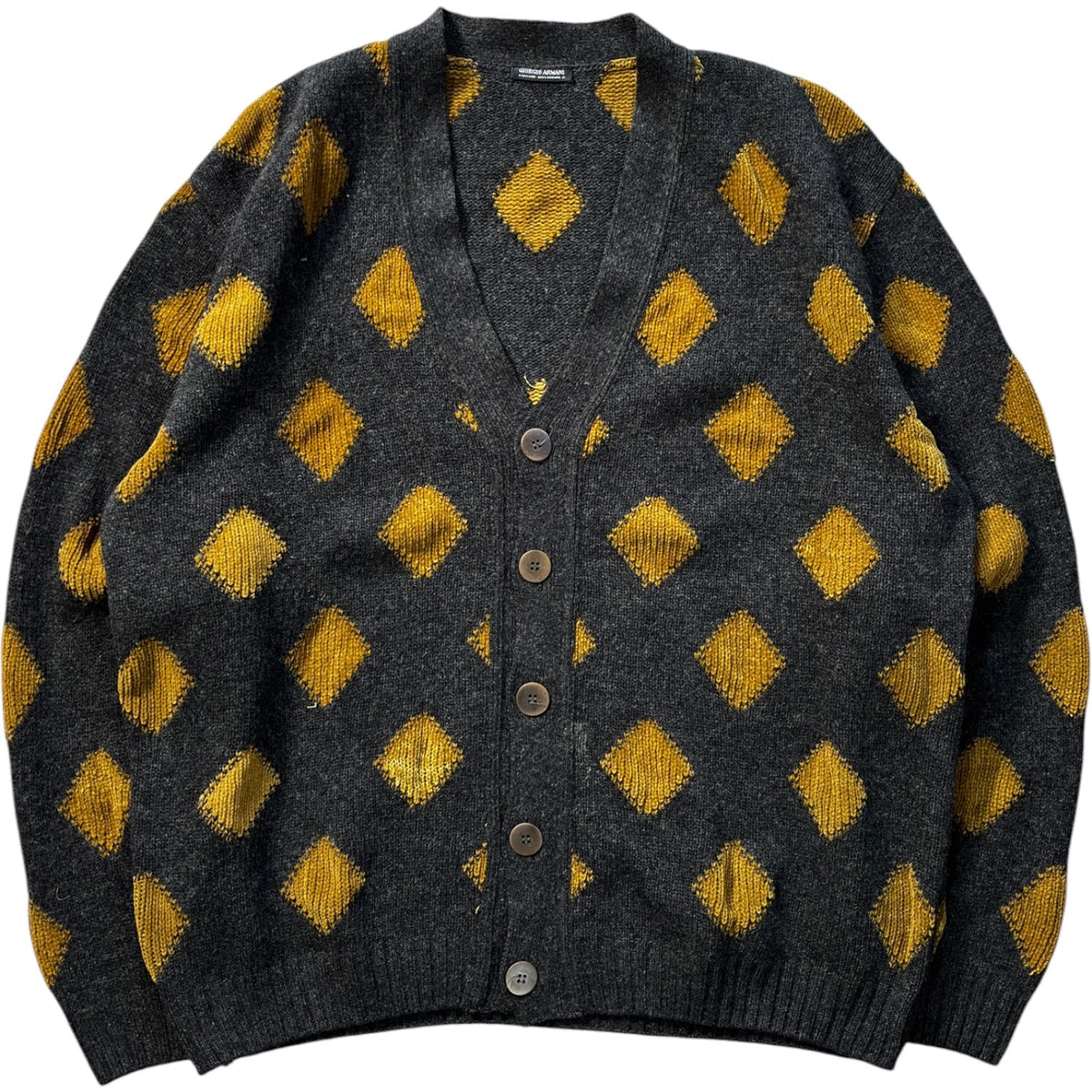 Giorgio Armani 80’s Diamond Pattern Soft Knit Cardigan XL | XL, Grey