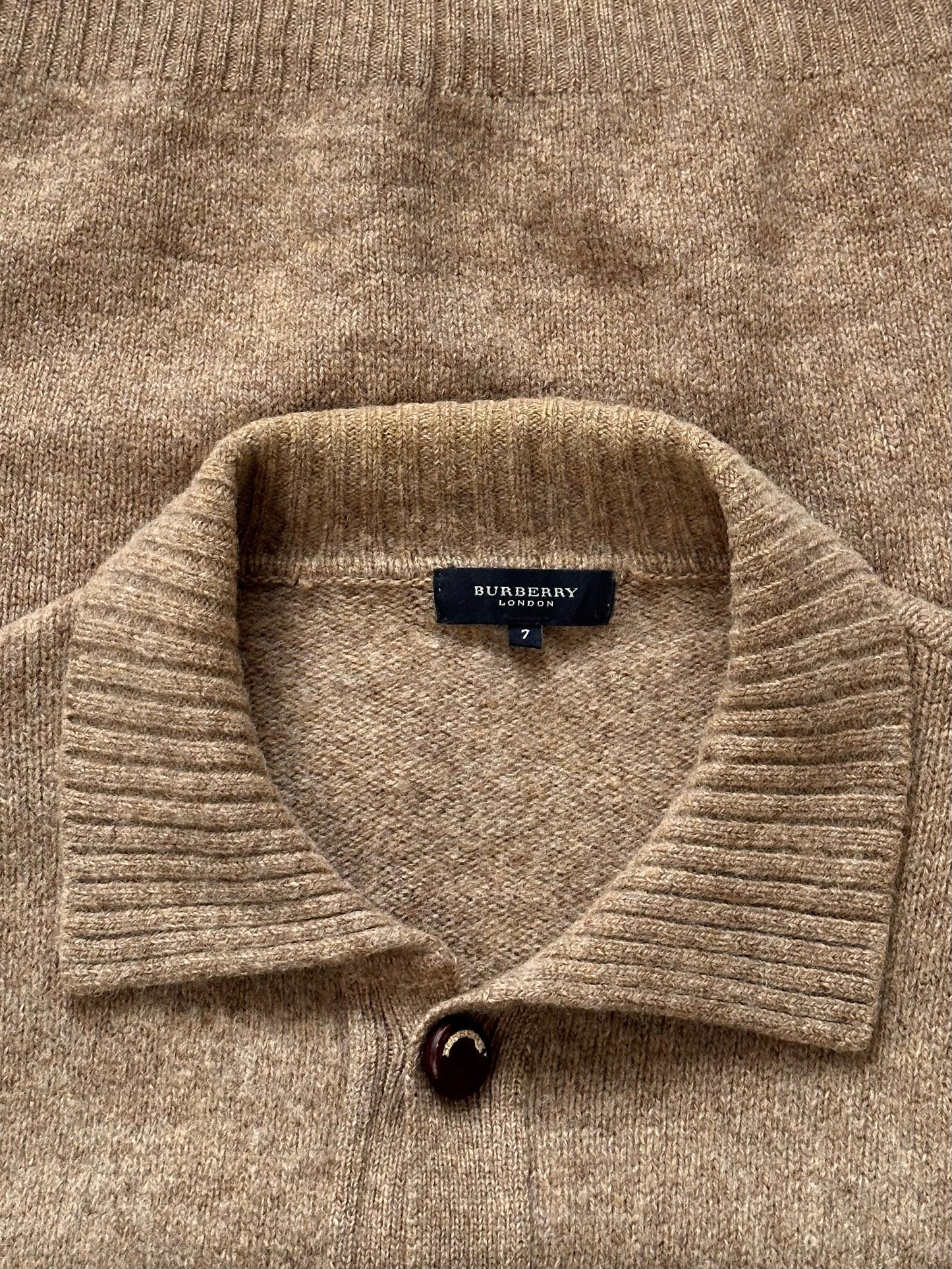 Burberry London 1990s Wool Knitted Logo Cardigan - XL